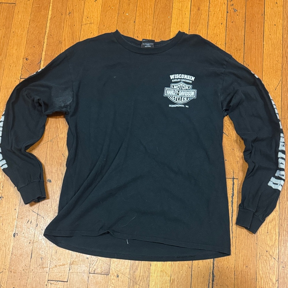 Harley-Davidson Black and Gray Long Sleeve Tee